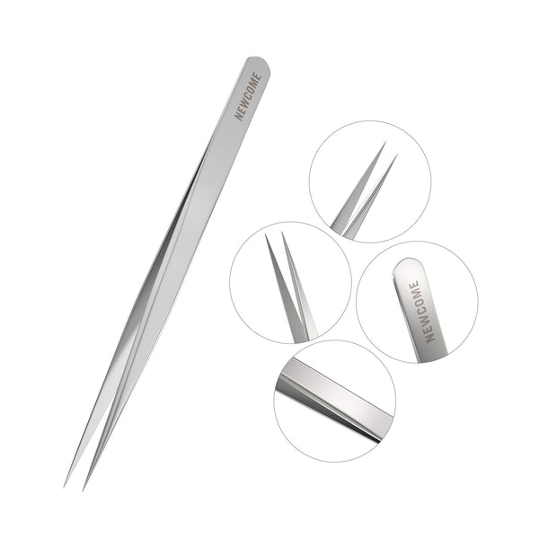 Straight Silver Tweezers Lashes