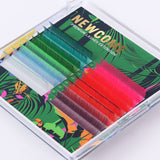 Neon Xmas Carol Ombre Lashes Mixed Color 0.07MM newcomelashes