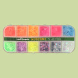 12 Grids Mix Color Shape Lash Sequins for Lash Nail Art