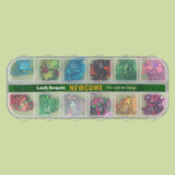 12 Grids Mix Color Shape Lash Sequins for Lash Nail Art