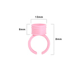 100 PCS Deep Surface Glue Cups Ring Medium Size newcomelashes