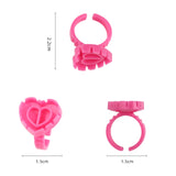 100 PCS Sweet Heart V-Shaped Glue Cups Ring newcomelashes