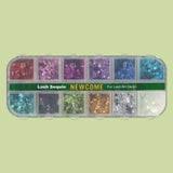 12 Grids Mix Color Shape Lash Sequins for Lash Nail Art