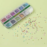 12 Grids Mix Color Shape Lash Sequins for Lash Nail Art