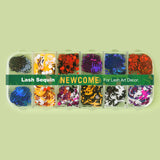 12 Grids Mix Color Shape Lash Sequins for Lash Nail Art