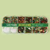12 Grids Mix Color Shape Lash Sequins for Lash Nail Art