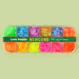 12 Grids Mix Color Shape Lash Sequins for Lash Nail Art