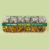 12 Grids Mix Color Shape Lash Sequins for Lash Nail Art