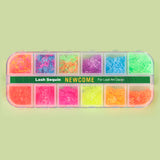 12 Grids Mix Color Shape Lash Sequins for Lash Nail Art