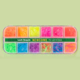 12 Grids Mix Color Shape Lash Sequins for Lash Nail Art