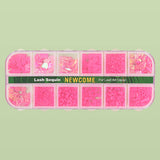 12 Grids Mix Color Shape Lash Sequins for Lash Nail Art