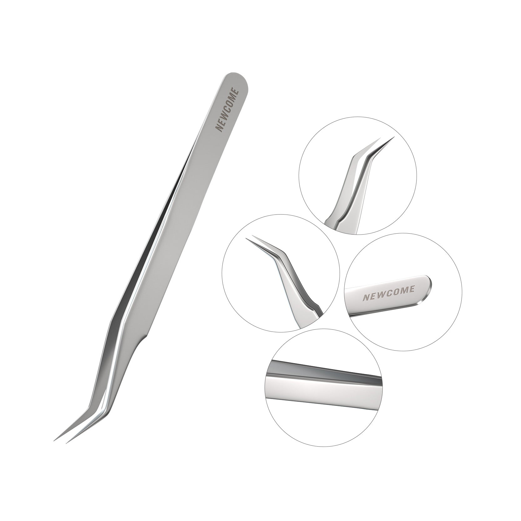 Curved Platinum Isolation Tweezers newcomelashes